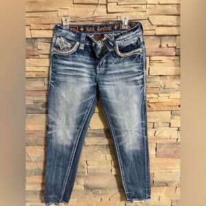 Rock Revival Distressed Blue Skinny Jeans sz 28
Easy/ ankle skinny 
Sadie